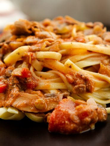 Plated Vegan Bolognese