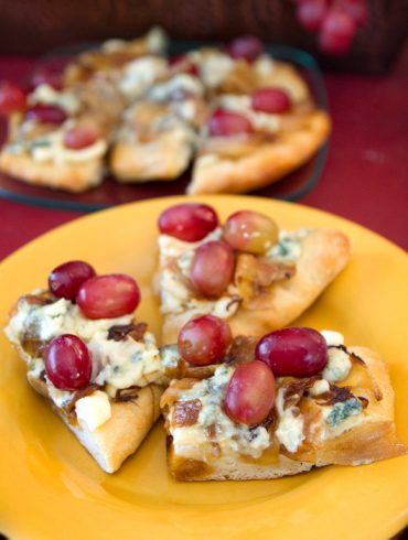 Carmelized Onion, Gorgonzola and Grape Flatbread
