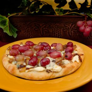 Carmelized Onion, Gorgonzola and Grape Flatbread