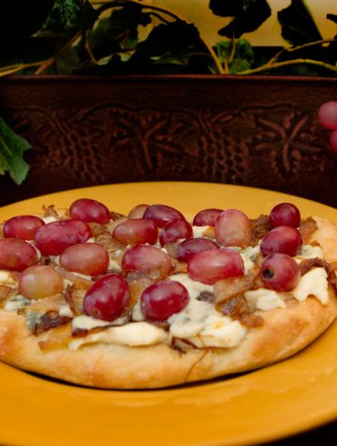 Carmelized Onion, Gorgonzola and Grape Flatbread