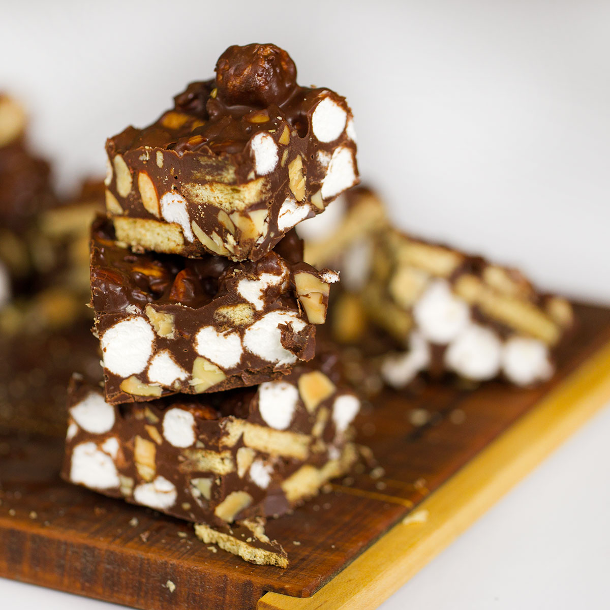 No Bake Rocky Road Squares - SmallerDishes.com